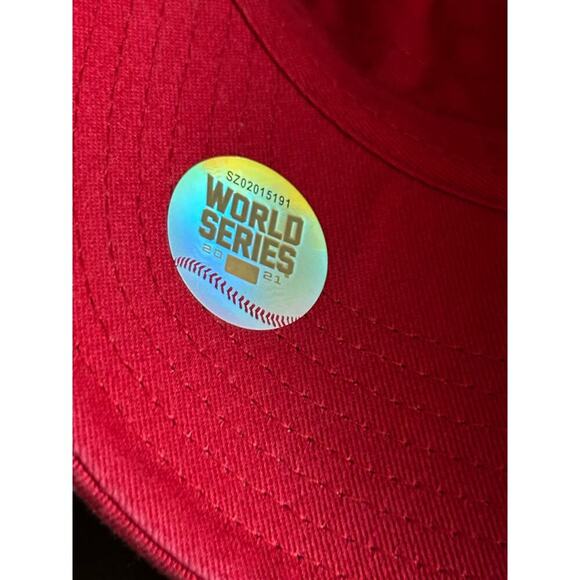 47Brand Red Atlanta Braves World Series Champions 2021 Adjustable Baseball Hat - Picture 6 of 9